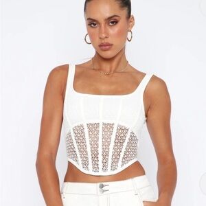 Elegant White Lace Women's Top